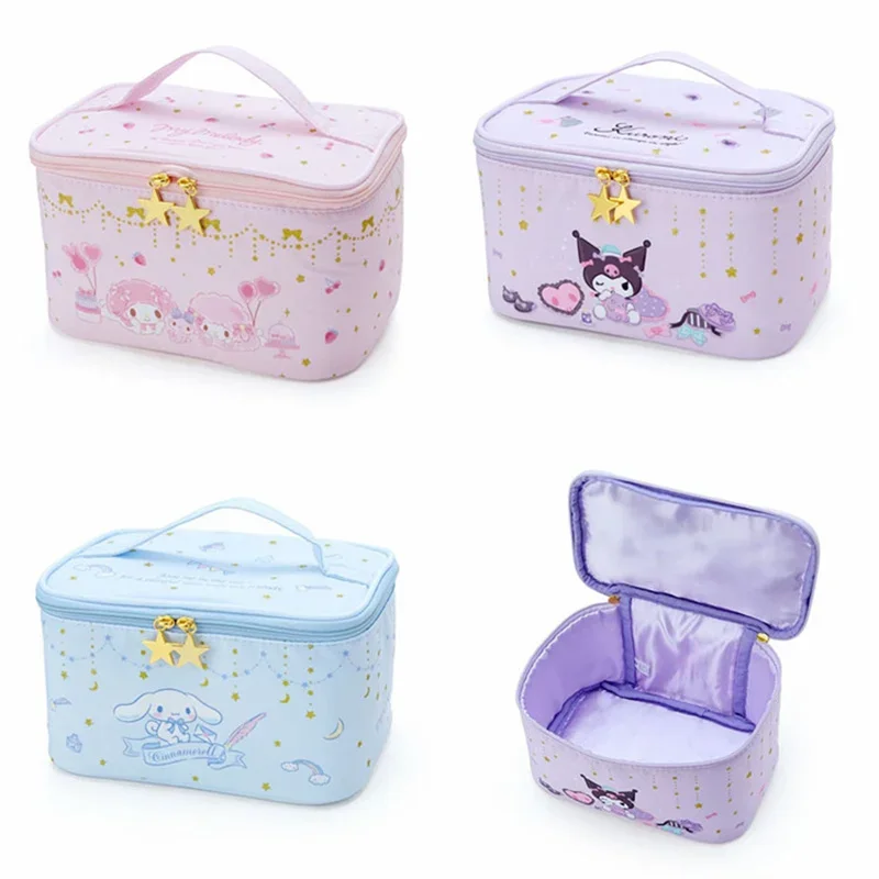 Sanrio Kuromi Women Cosmetic Bag Cartoon Anime Makeup Bag Waterproof Travel Toiletry Storage Bag Beauty Case Girl Gift