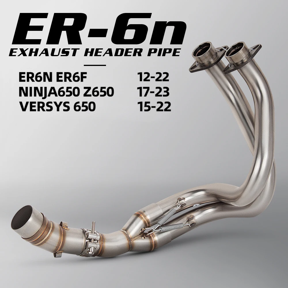 

For Kawasaki ER6N ER6F 12-22 Ninja650 Z650 17-23 Versys 650 15-22 Motorcycle Exhaust Manifold Stainless Motorbike Escape Pipe