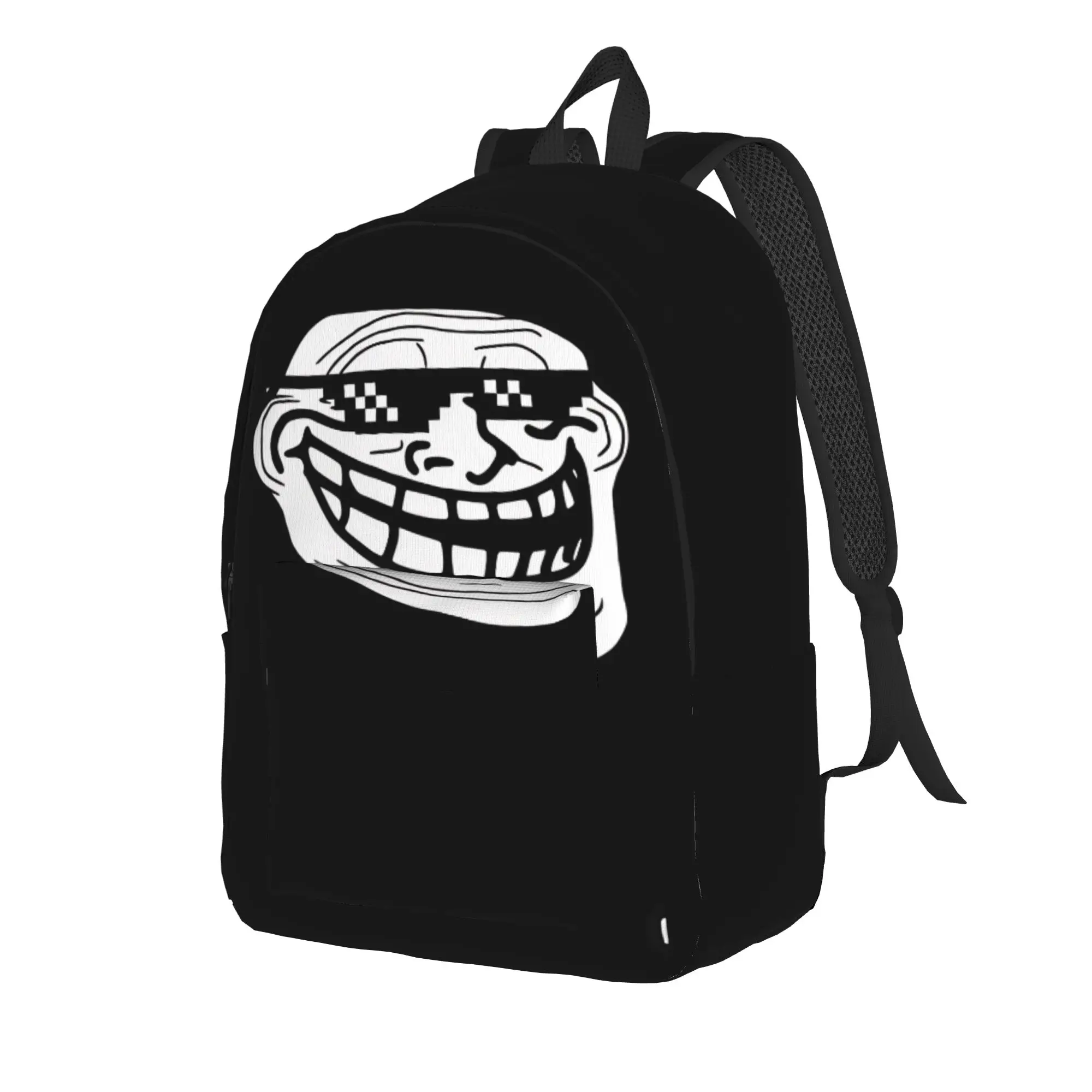 Trollface Funny Backpack  University Backpacks Student Unisex Custom Soft School Bags Cute Rucksack