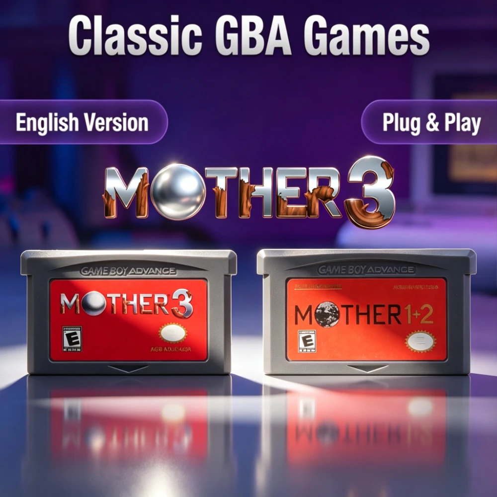 Mother 1 2 3 Series GBA Game Card Cartridge 32-Bit Video Game Console Card Mother 1 2 3 Gray Shell for GBA NDS Classic Game