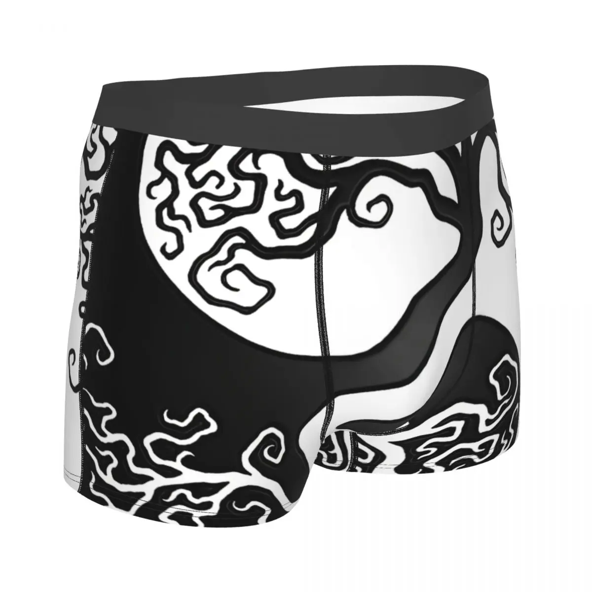 White And Black Tree Of Life Yin Yang Man's Boxer Briefs Breathable Creative Underwear Top Quality Print Shorts Gift Idea