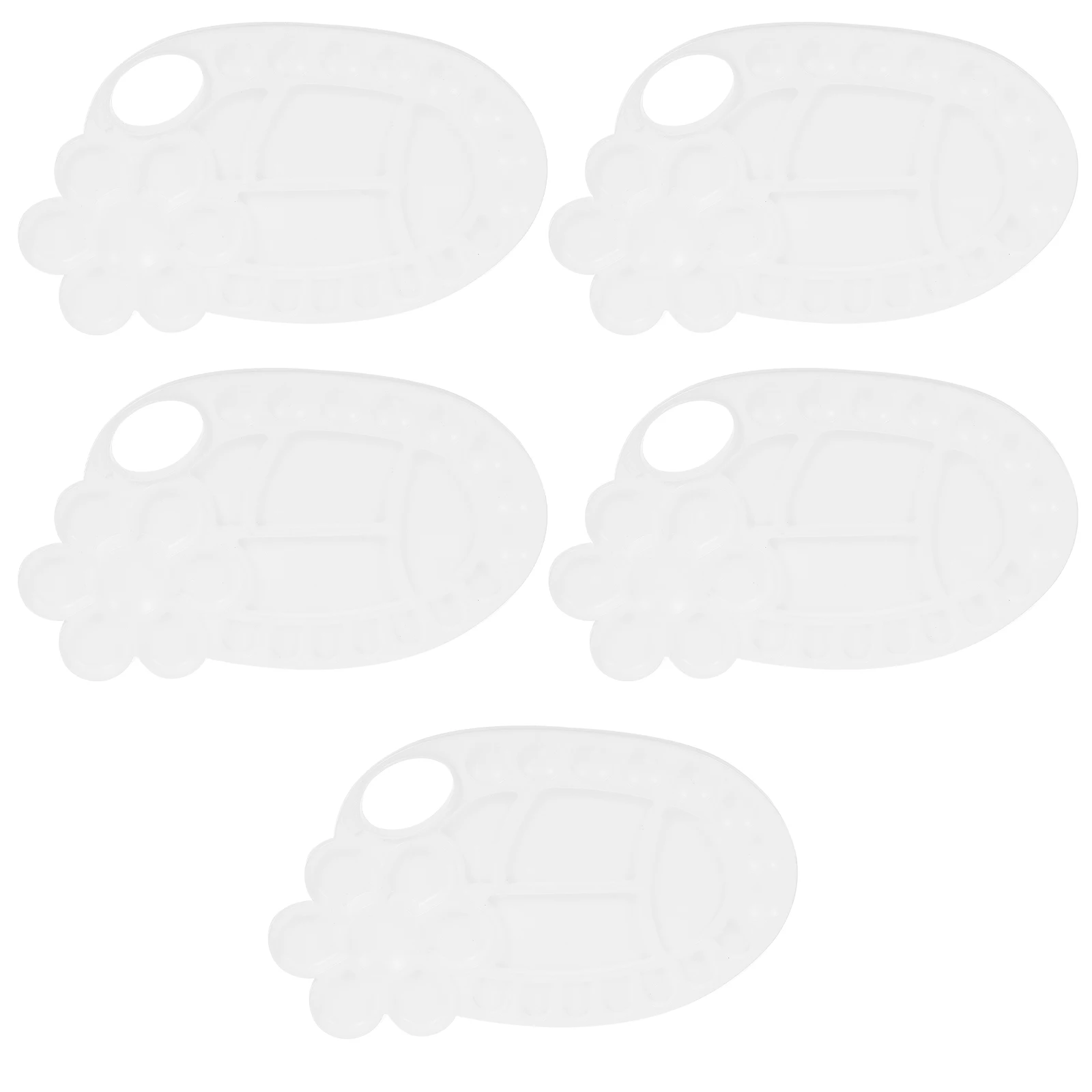 

5Pcs Elliptical Plastic Painting Trays Compact Color Mixing Boards Elegant Art Accessories Painting Tools Color Mixing Board