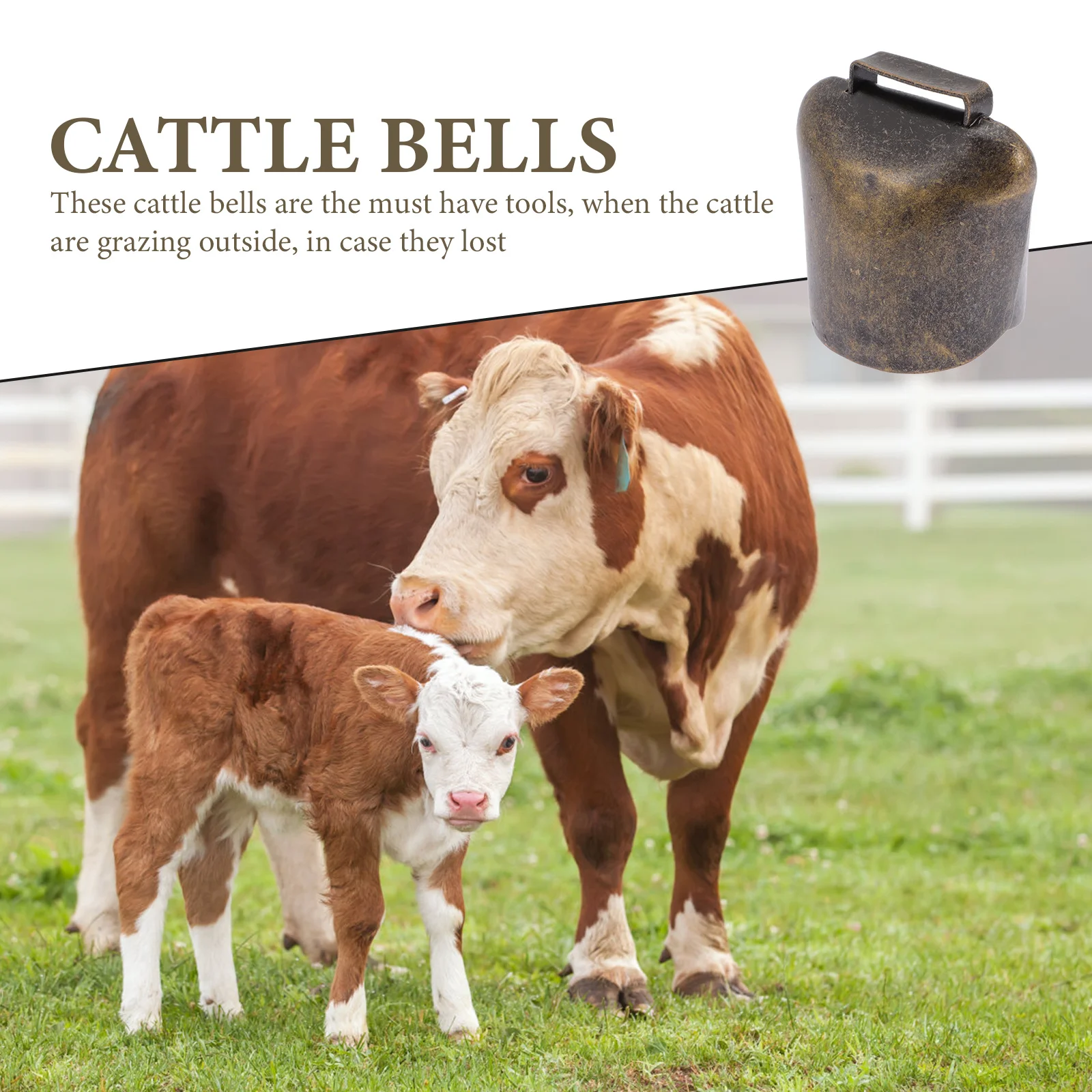 

2Pcs Retro Iron Cattle Bells Durable Portable Farming Accessories Grazing Supplies Cattle Bells Livestock Collar Ornaments