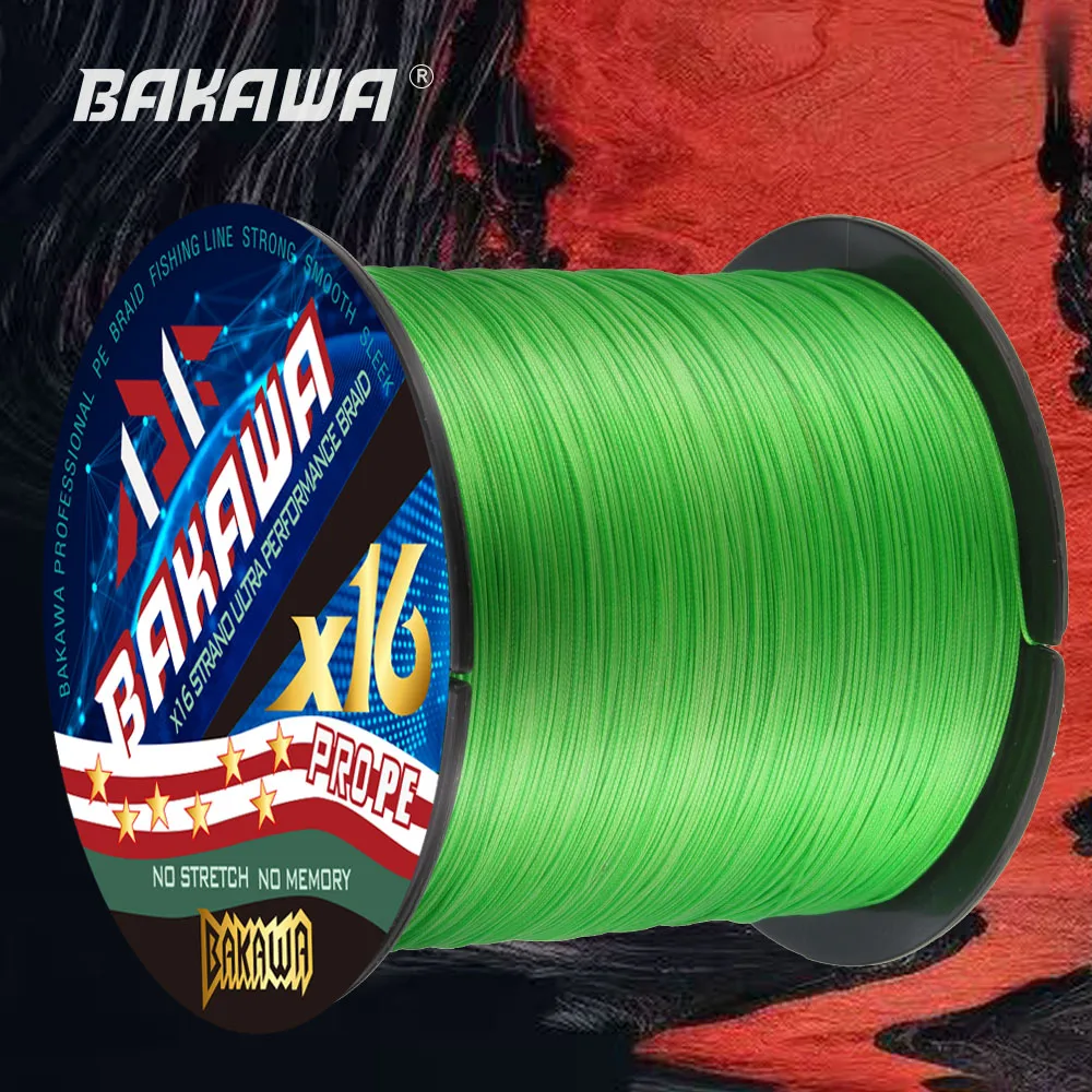 BAKAWA X16 خيط صنارة الصيد 300 متر 16 السواحل مضفر خيط صنارة الصيد متعدد الفتيل خط البولي ايثيلين ل ​ ملحقات صيد سمك الشبوط
