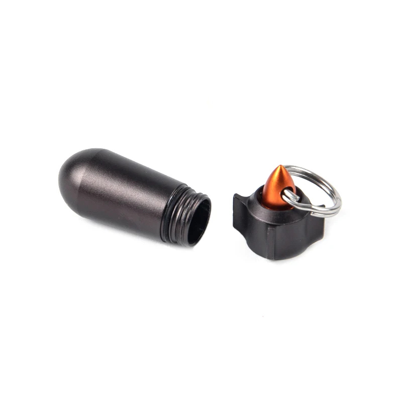 【rrkxa】Aluminum Alloy Mini Pill Box Cases Waterproof Storage Portable Pill Storage Pill Holder Keychain for Vitamin Fish Oils