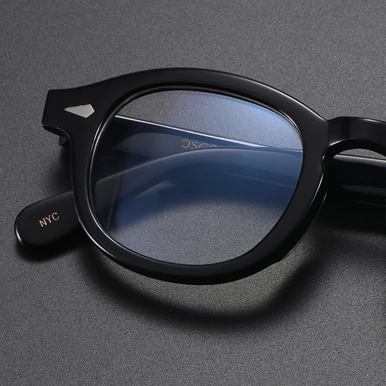 Anti Blaues Licht Gläser Mann Johnny Depp Lemtosh Brillen Frau Vintage Acetat Rahmen Luxus Marke Computer Telefon Brille – Detail 13