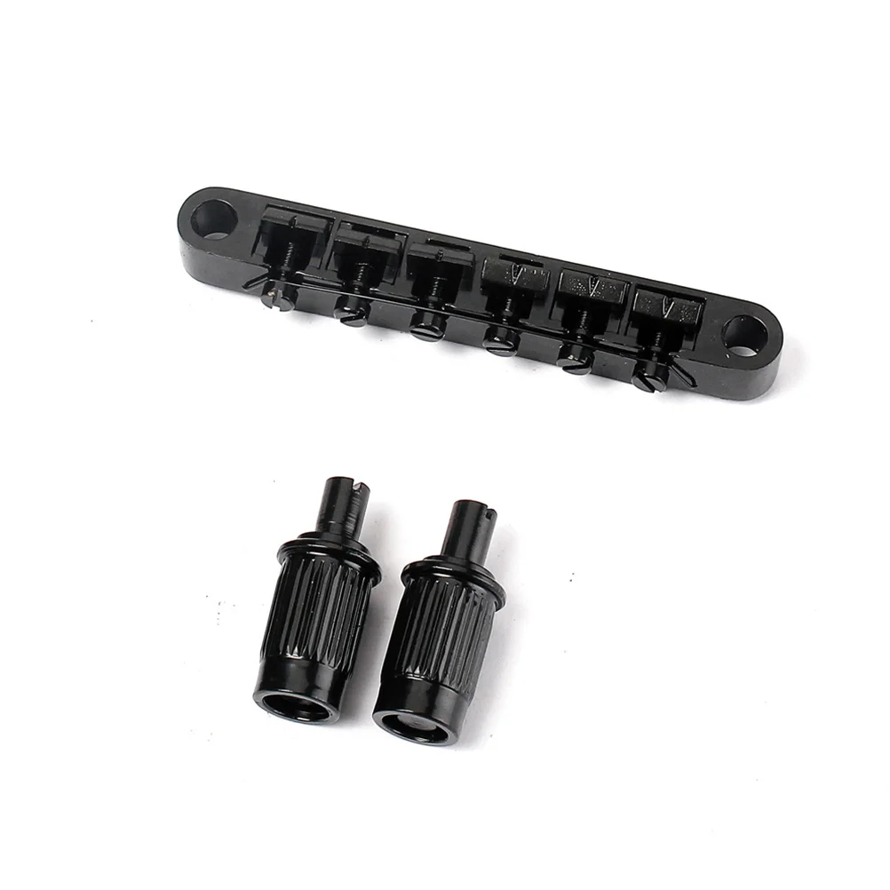 

Black Saddle Tailpiece Combo Metal Die-Cast Chrome Finish For Electric Replacement Parts Accessories Guitar Bridge Parts