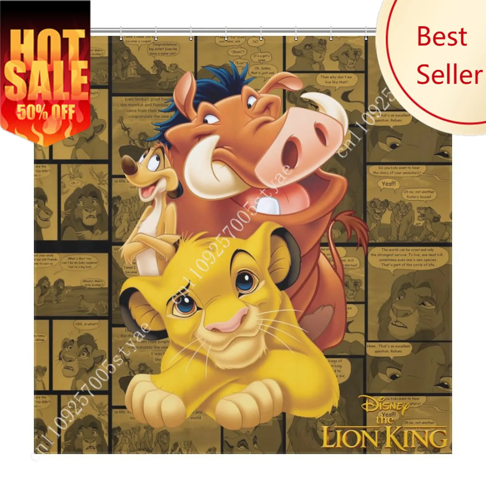 

Simba Shower Curtain 2026 Disney Cartoon Movie Kids Cute Animal Bathroom Home Party Decor Waterproof Custom Bath Curtain