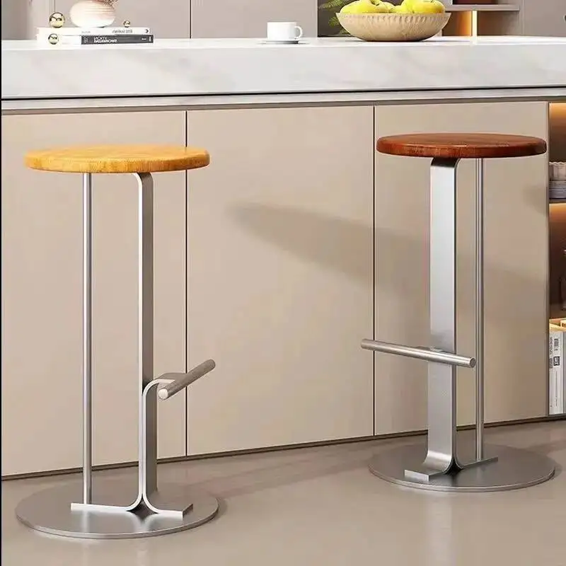 

Frame New with Minimalist Modern Wooden Metal Top Bar Accent Stool Stool for Kitchen Island Home Bar Decor