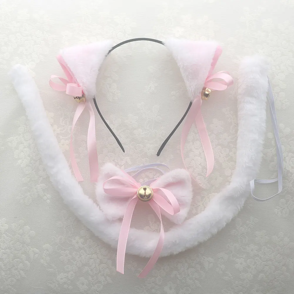 Cat Accessories Ears Tail Collar Paws for Women Girl Dress Up Halloween Costume Cosplay 3