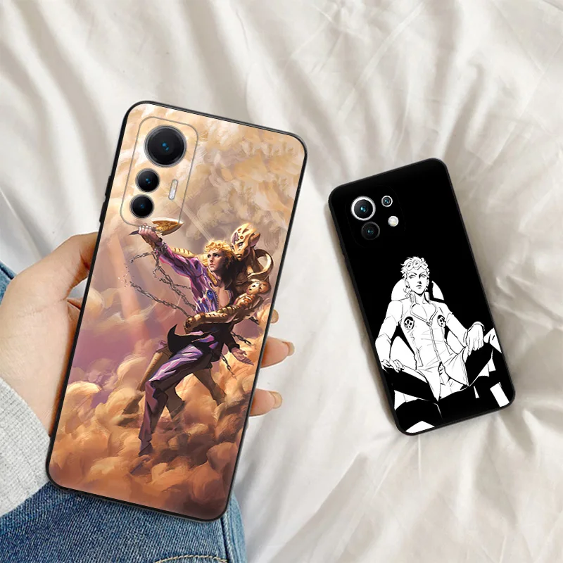 Soft Case for Redmi Note13 Pro 5G Note12 13C Xiaomi 13 Pro 12 Lite 12t 12x 12c JOJO Giorno Giovanna Black Phone Cases Cover image 2