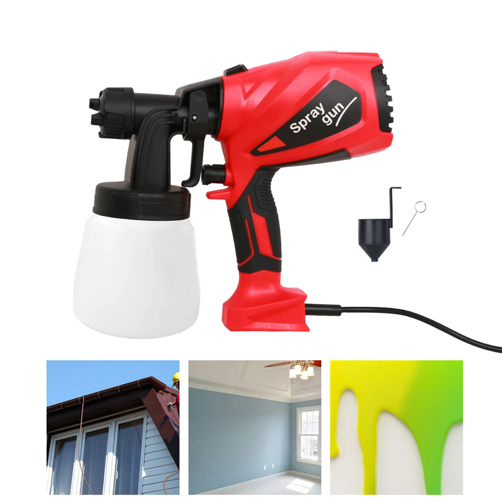 800ML Cordless Electric Spray Gun Paint Sprayer Gun High-pressure Atomization Paint 3patterns Auto Household Painting Machine