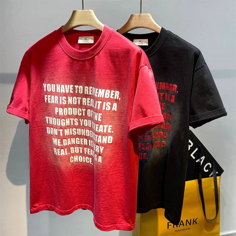 Fashion O-Neck Short Sleeve Casual Printed Letter T-Shirts Men's Clothing Summer Loose All-match Tops Young Style Tee Shirt