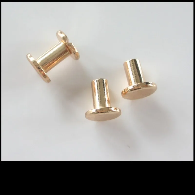 Copper Binding Screws Nail Stud Rivets For Photo Album Leather Craft Studs Belt Wallet Fasteners 10mm Flat Cap