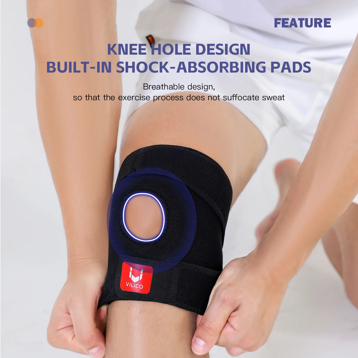 1PCS Adjustable Elastic Knee Support Brace Kneepad Patella Knee Pads Hole Sports Kneepad Safety Guard Strap For Running Dancing