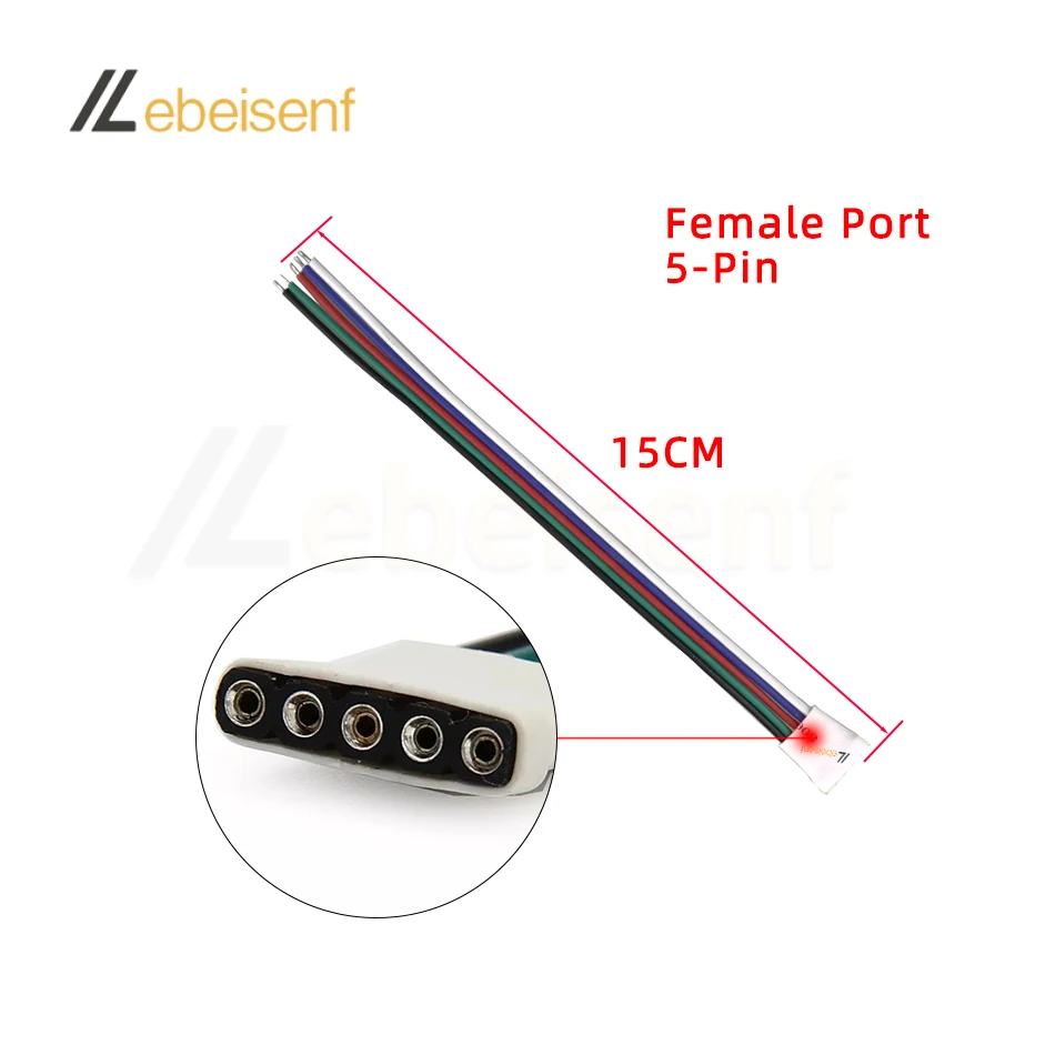 10 Pcs/Pack LED Colorful Light Strip 4-Pin RGB Connection Head Lamp Bar connector RGBW Tape 5-Pin Male and Female Connector Wire