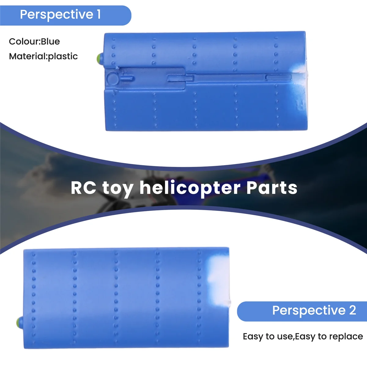RIRI 1 คู่ RC ของเล่นเฮลิคอปเตอร์อัพเกรด C138 ชุดปีกด้านข้างสําหรับ RC ERA C138 Bell 206 1:33 RC ของเล่นเฮลิคอปเตอร์สีฟ้า