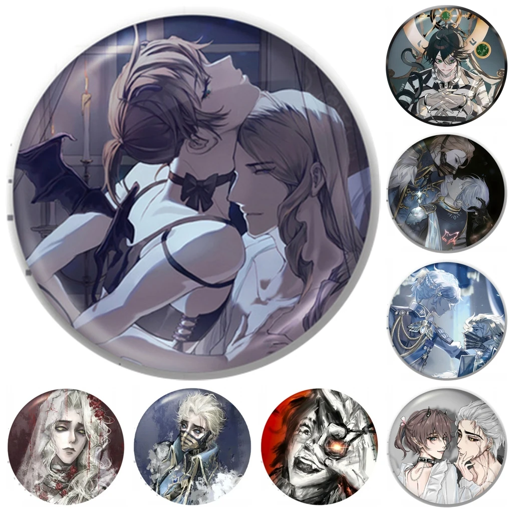 58mm juego Identity V Luca Balsa prisionero Alva Lorenz ermitaño jardinero Cosplay disfraz insignia Pin SPTE broche de hojalata Prop