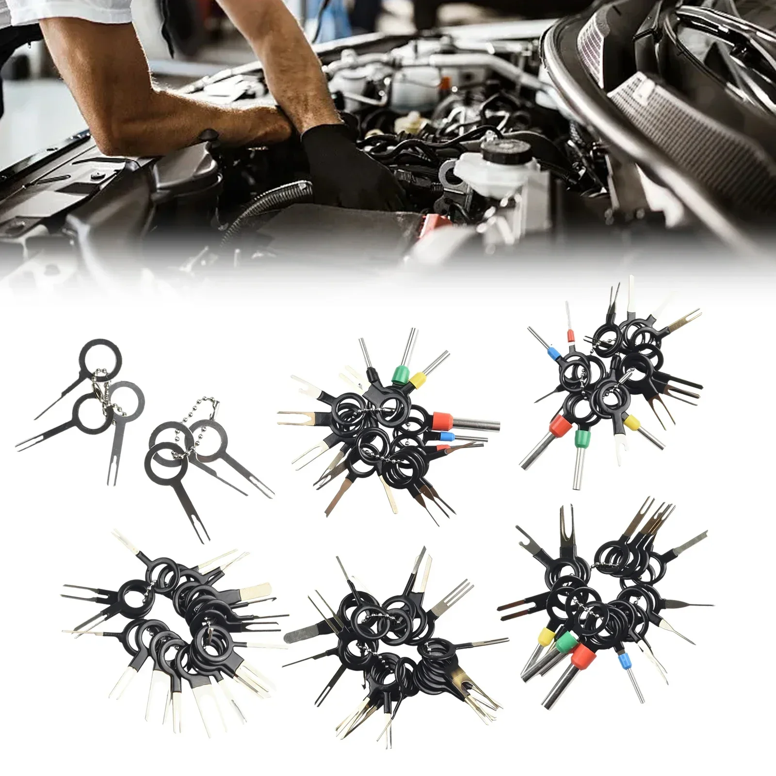 100Pcs Connector Crimp Pin Removal Car Terminal Remover Pin Ejector Wire Kit Extractor Auto Terminal Removal Connector Puller To