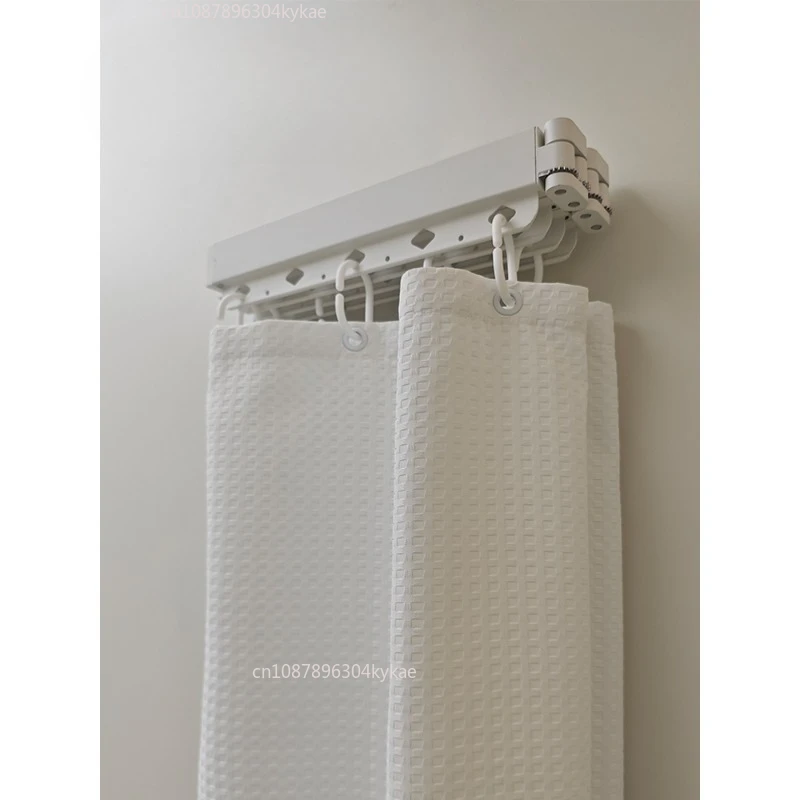 

Folding Shower Curtain Bathroom Bathroom Bathroom Free Punching Partition Curtain