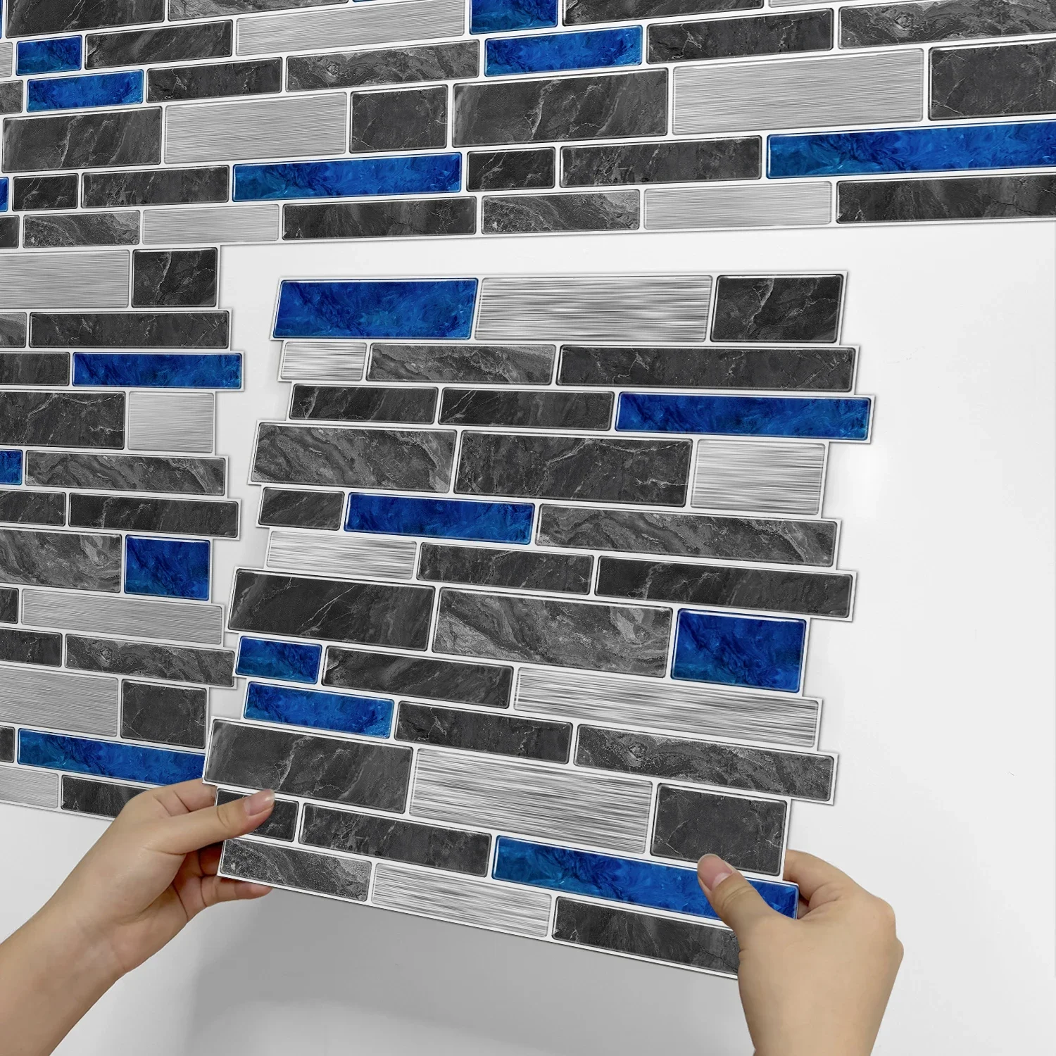 Shape imitating dripping tiles wallpaper for kitchen and living room waterproof and oil-proof wall sticker for home decoration