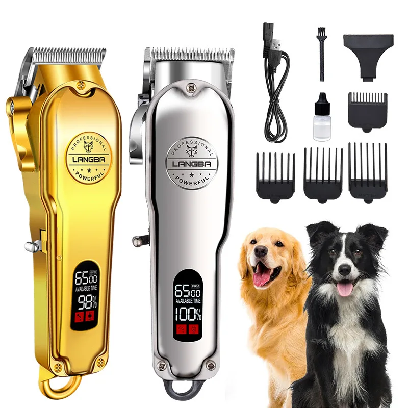 

Professional Dog Hair Clipper All Metal Rechargeable Pet Trimmer Cat Shaver Cutting Machine Puppy Grooming Haircut Low Noice