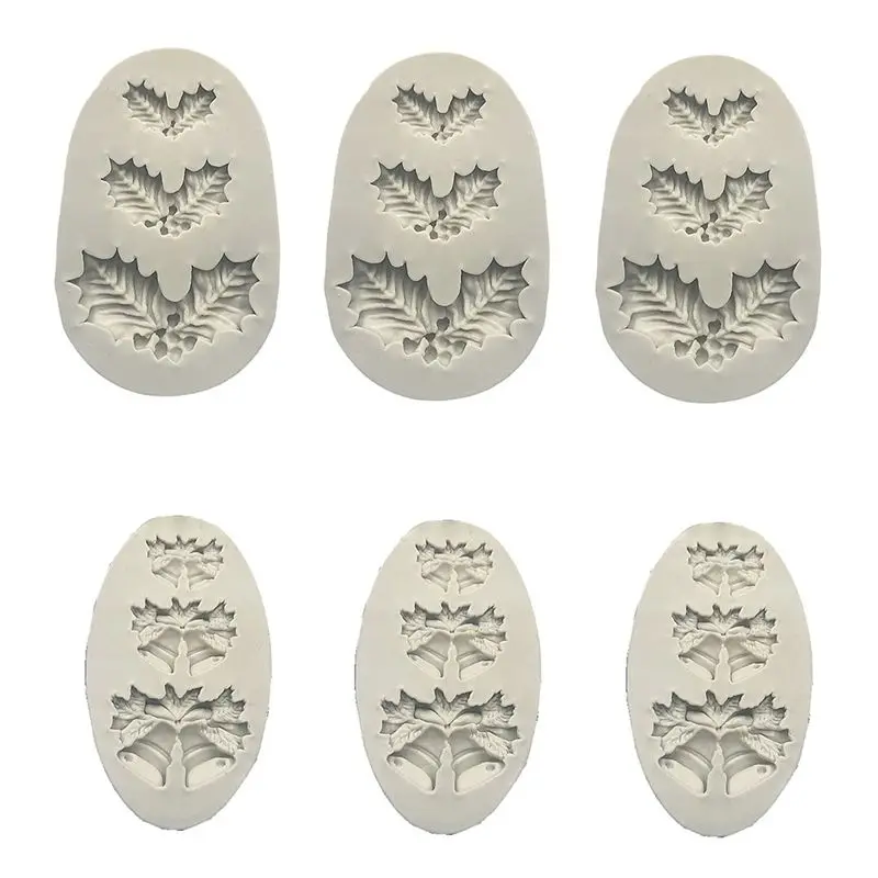 AEE2-Christmas Bell Leaf Modeling Mold Homemade Baking Mold DIY Jelly Drop Mold