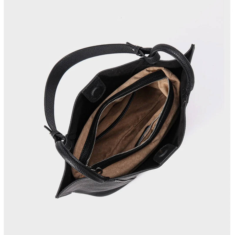 حقيبة كتف نسائية من جلد البقر حقائب كتف للنساء سعة كبيرة حقيبة يد للركاب SUмка вин tsaж slojda сумка