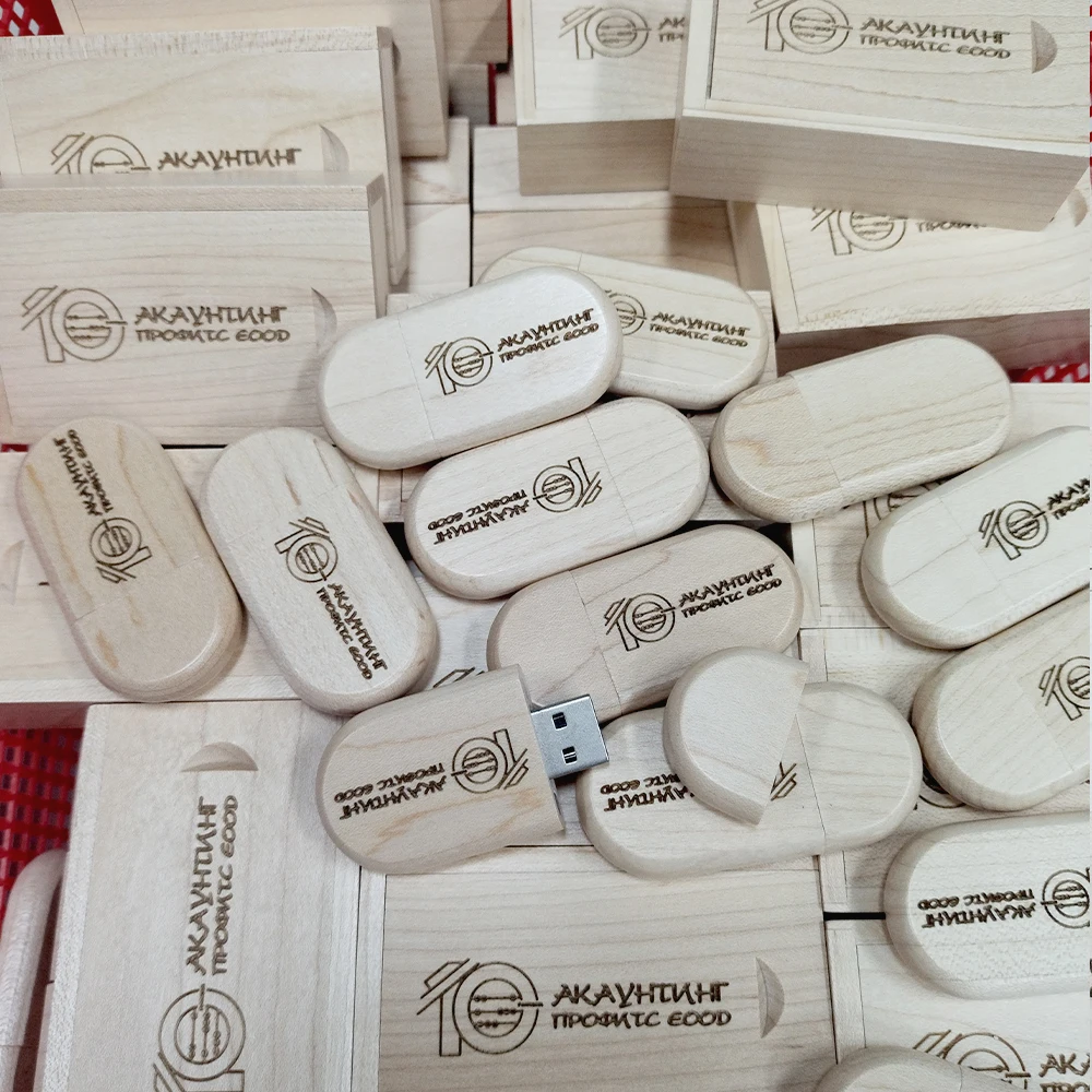 Memoria colgante de nogal con logotipo personalizado de madera de bambú y arce creativa con llavero, unidad Flash Usb de 4GB, 8GB, 16G, 32GB, memoria USB 2,0, regalo