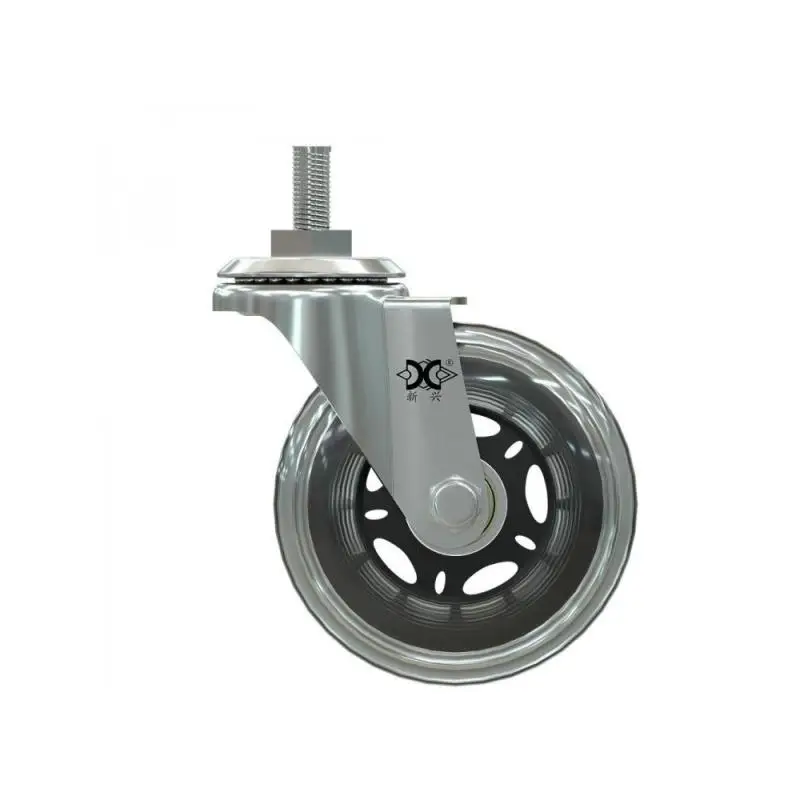 5 Packs 3 Inch M8 Screw PU Polyurethane Roller Ice Wheel Swivel Chair Caster Silent Universal Computer Chair Casters