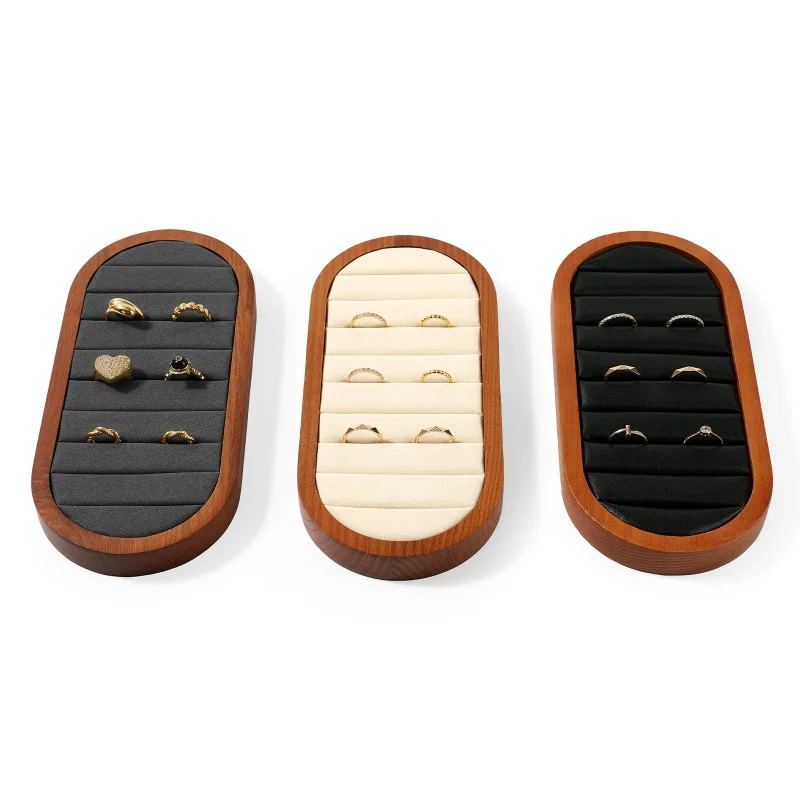 Oirlv Solid Wood Ring Storage Tray Ring Organize Home Storage Tray Jewelry Display Tray Counter Ring Rack Display Accessory Gift