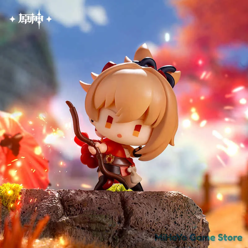 [Official] MiHoYo Original Genshin Impact Raiden Shogun Inazuma Theme Q Series Role Boxs PVC Yoimiya Ornament Gorou Gifts ﻿