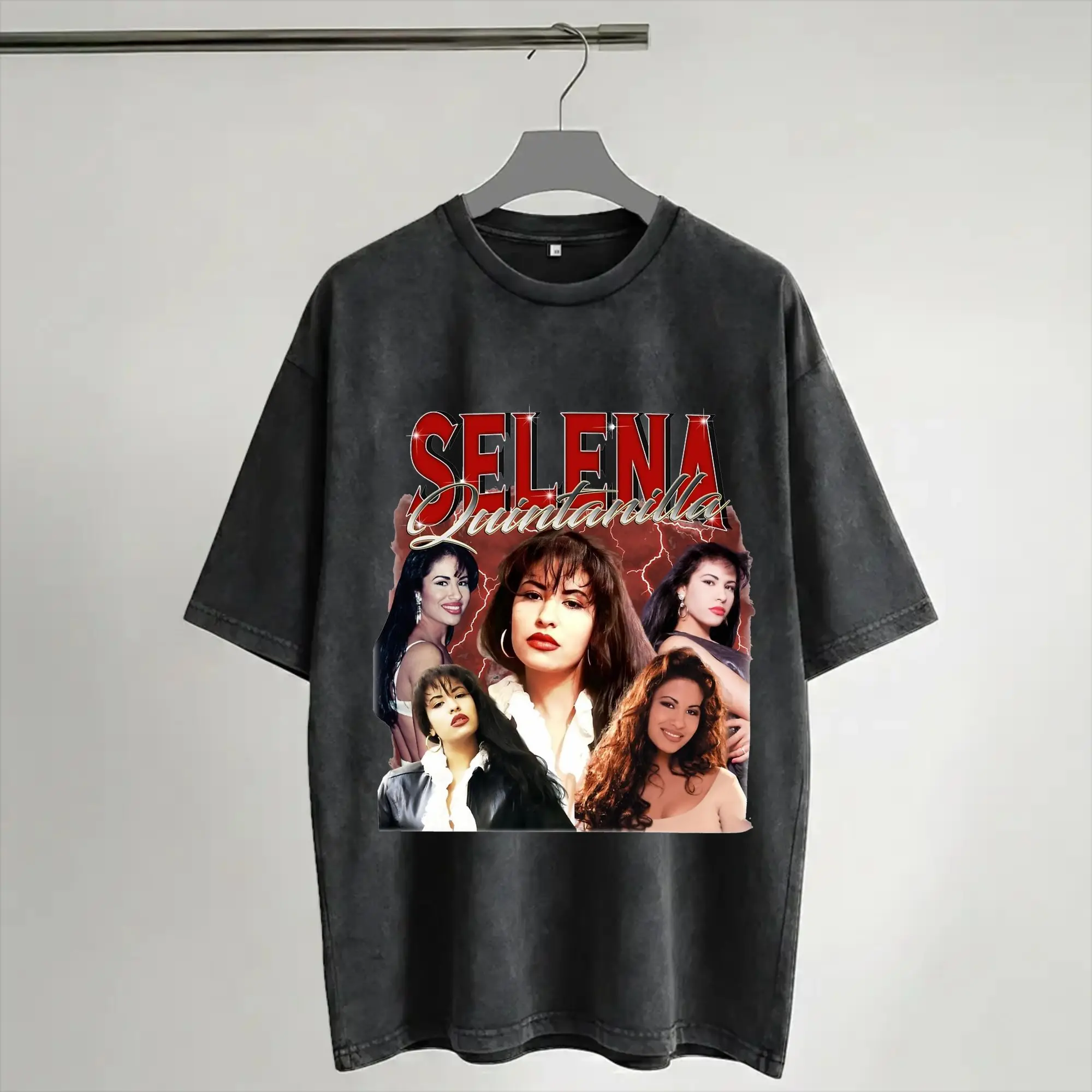 Summer Selena Quintanilla  Washed Shirts Outfit Harajuku T-Shirt  for Men Women Tee