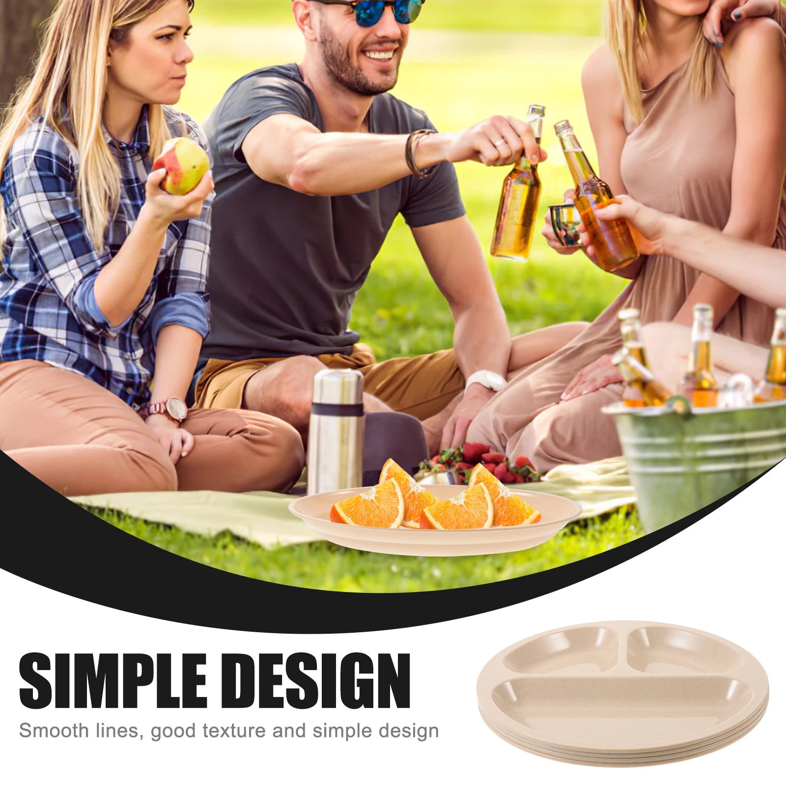 

Picnic Bag Tableware Set Camping Bowl Cutlery Plastic Plate Food Dish for Outdoor