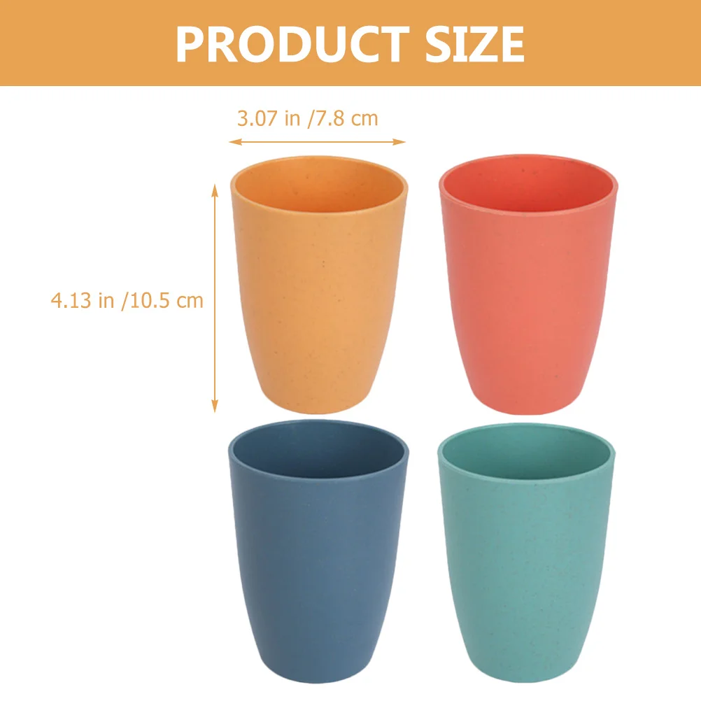 

4Pcs Plastic Mouthwash Cups Sturdy Bright Color Bathroom Dormitory Toothbrush Cups Practical for Home Toothbrush Cup