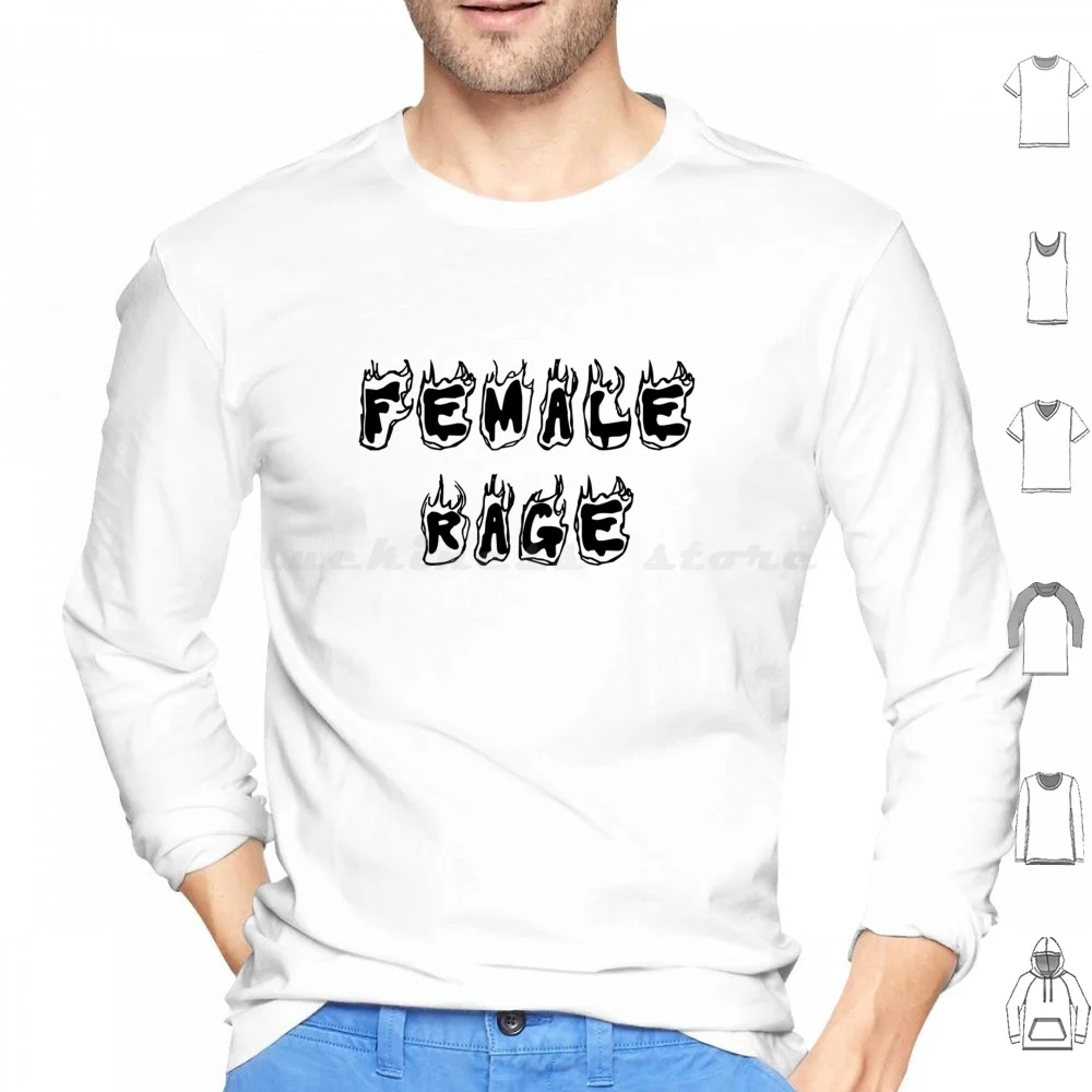 Female Rage Hoodies Long Sleeve Female Female Rage Rage Feminist Feminism Women Woman Movie Aesthetic Anger Funny