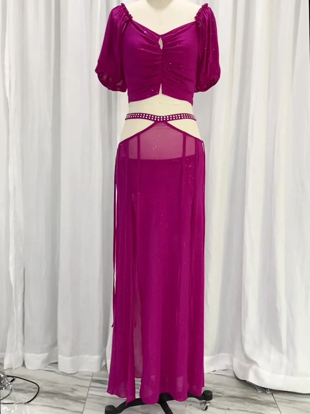 

Платье для танца живота, костюм из 2 предметов, сексуальная длинная юбка и топ для взрослых женщин, одежда для танцев на сцене, тренировочная одежда