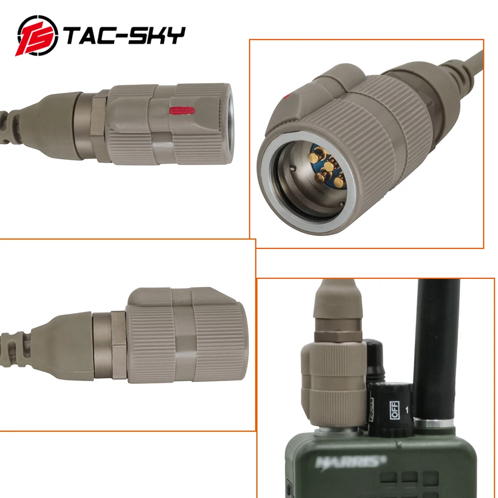 Imagem -06 - Tac-sky U94 v2 6pin Ptt Tático Tiro Caça Adaptador de Fone de Ouvido para an rc 152 148 Tático Walkie Talkie