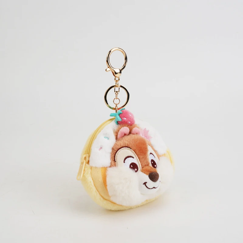 디즈니 칩 데일 플러시 장난감 플러시 동전 지갑, 만화 인형 키체인, 키 가방 참, 생일/크리스마스 선물