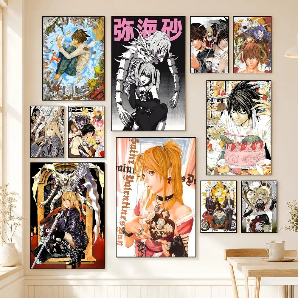 Hot Classic Anime D-DEATH N-NOTE Poster HD Home Decor Sticky Wall Waterproof Home Living Room Bar Aesthetic Decor