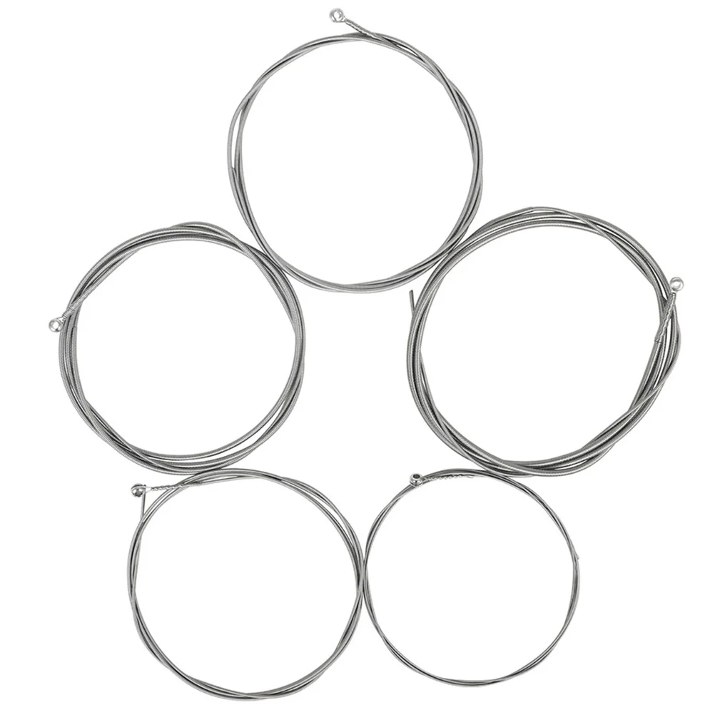 

5pcs Universal Electric Bass Strings High Carbon Alloy Metal Replacement Kit Durable Corrosion Resistant Small Compact