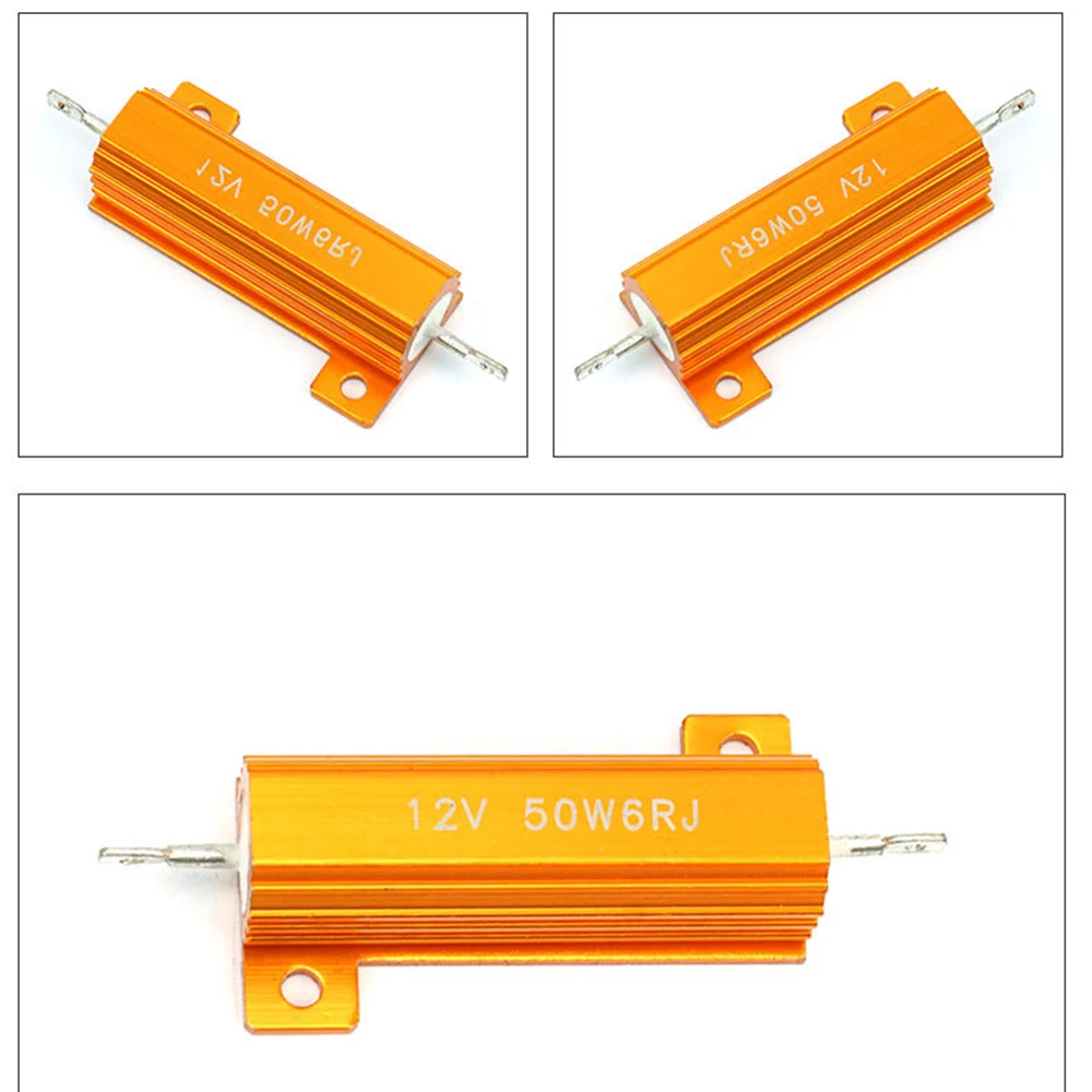 2 pcs 50 W load resistor for LED lamps, false resistors for LED lamps, CANbus, stop light, flicker lamp