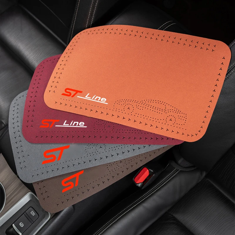 

Suede Leather Car Central Armrest Mat Console Arm Rest Seat Mat for Ford ST Line Focus Fiesta Mondeo Explorer PUMA Accessories