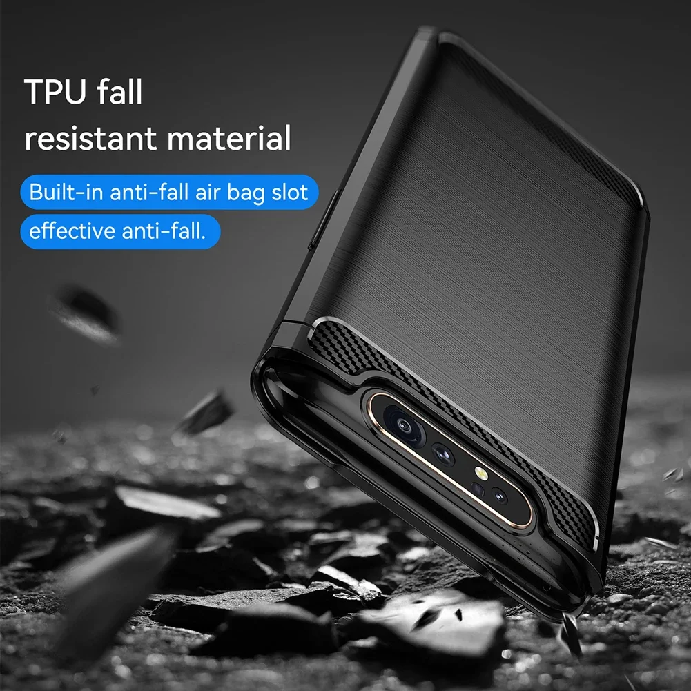 Carbon Case For Samsung Galaxy A90 A80 Silicone TPU Cover for Samsung Galaxy A20 A20S A30 A30S A40 A40S A50 A50S A70 Funda Capa