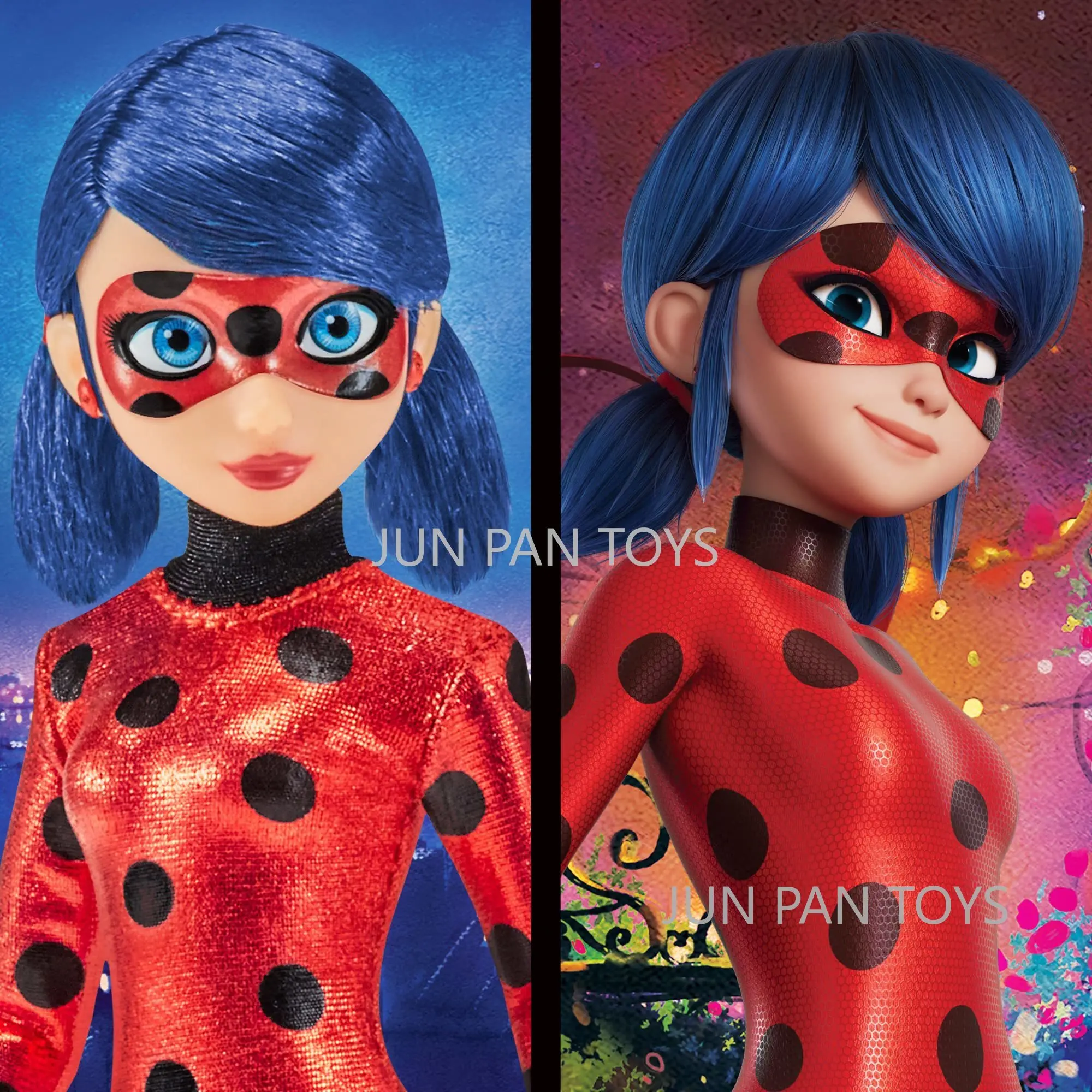 Original Miraculous Ladybug Fashion Dolls 10.5 Inch Queen Bee Rena Rouge Cat Noir Dragon Bug Fashion Flip Playsets Bjd Girl Toy