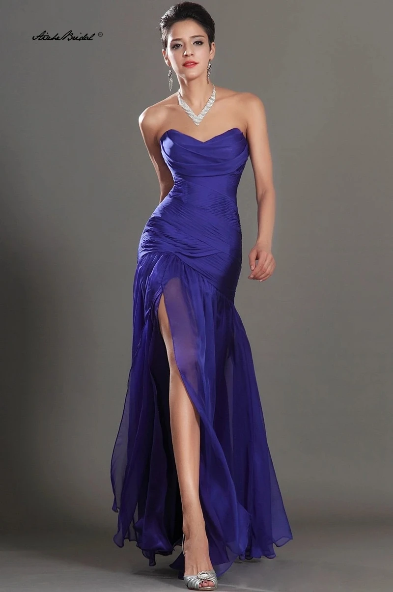 

Women's Formal Dresses Sweetheart Neckline High Split Evening Dress Strapless Prom Dresses
