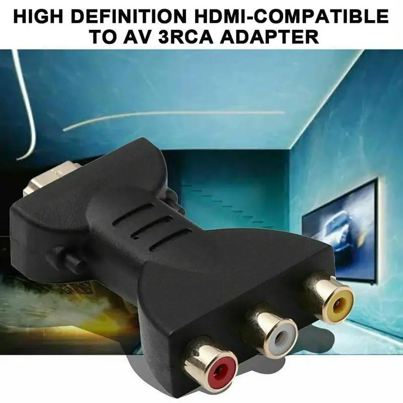 อะแดปเตอร์แปลงสัญญาณเสียง HDMI-to-AV อะแดปเตอร์คอมโพสิตที่เข้ากันได้กับแกนทองแดงแท้ตัวแปลงสัญญาณทีวี HD สายวิดีโอ AV