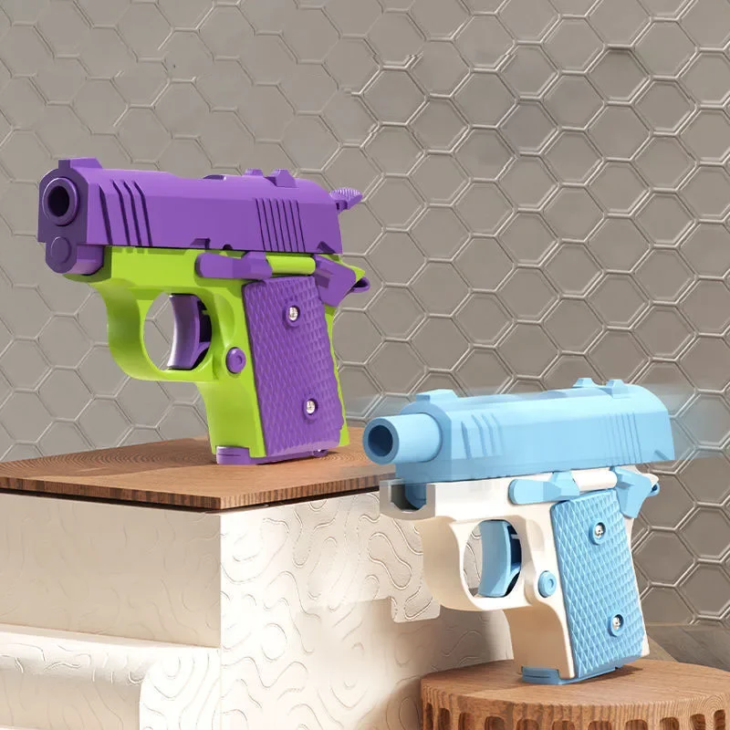 3D Printed Model Gravity Straight Jump Mini Toy Carrot Gun Non-firing Bullet Radish Toy Gun Kid Stress Relief Toy