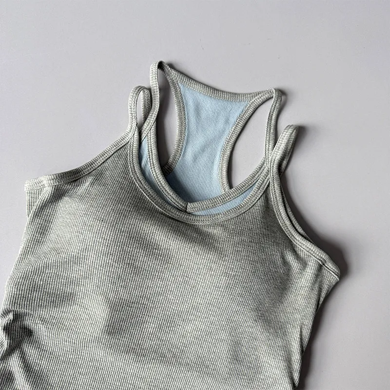 Damen Yoga-Top Stoßfester Sport-BH mit Brustpolstern, Trägerloses Yoga-Oberteil, Oberbekleidung zum Laufen, Trainings- und Fitness-Top – Detail 4