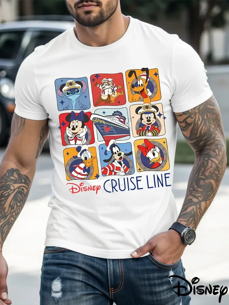 

Милая крутая футболка для пары с рисунком Дональда Дака Диснея, мужская забавная летняя хлопковая женская футболка унисекс, уличная одежда большого размера